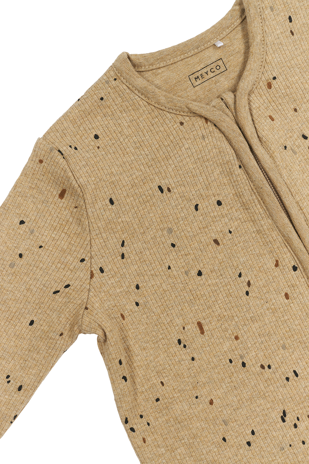 Baby slaapzak met mouwen Rib Mini Spot - toffee melange - 70cm - 1.0 TOG