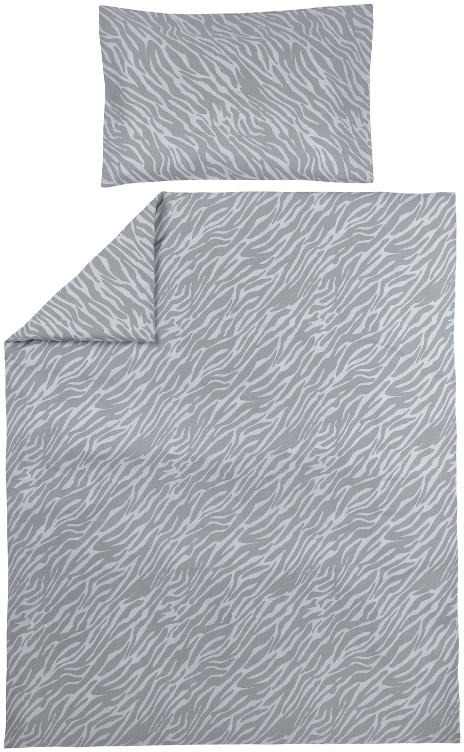 Dekbedovertrek + Kussensloop Zebra - Grijs - 120x150cm