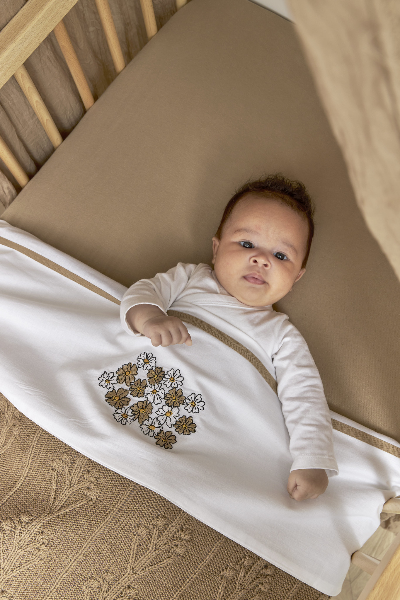 Fitted sheet crib jersey Uni - taupe - 40x80/90cm