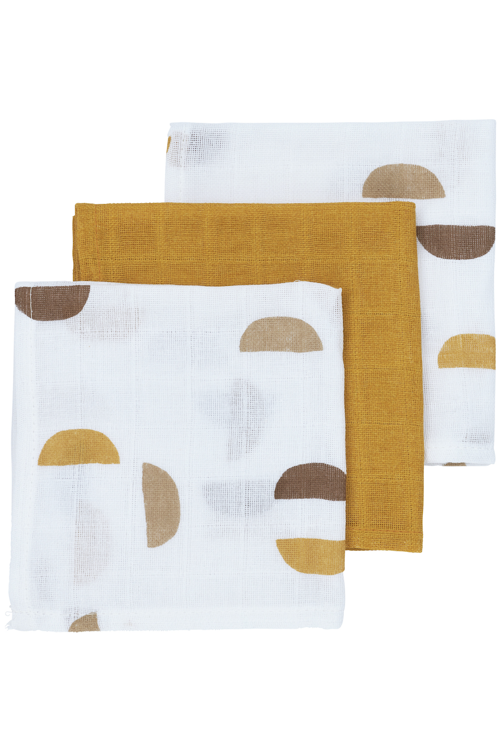 Hydrofiele Monddoekjes 3-pack Shapes - Honey Gold - 30x30cm