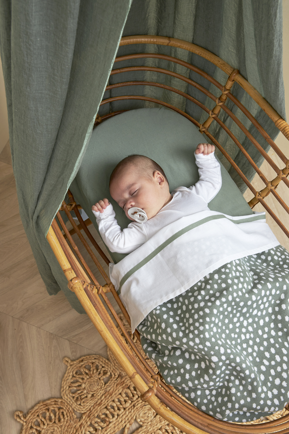 Hoeslaken ledikant 2-pack Uni - forest green - 60x120cm