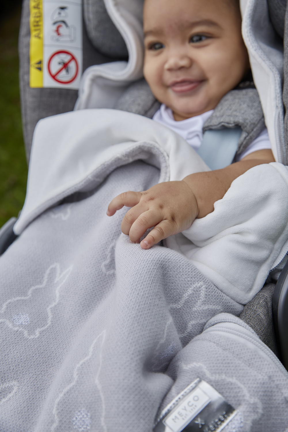 Stroller footmuff Rabbit - silver - 45x130cm