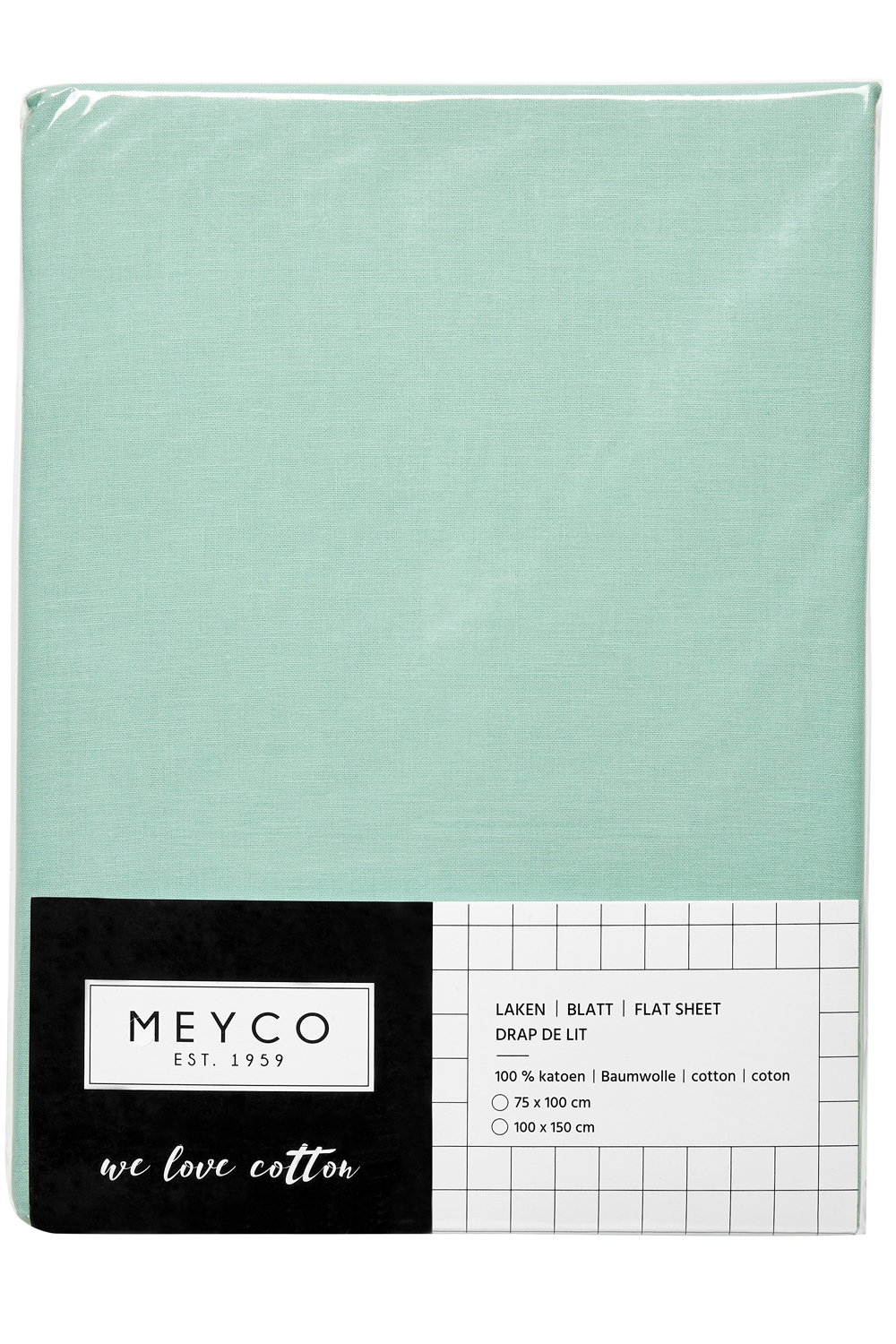 Crib sheet Uni - new mint - 75X100cm