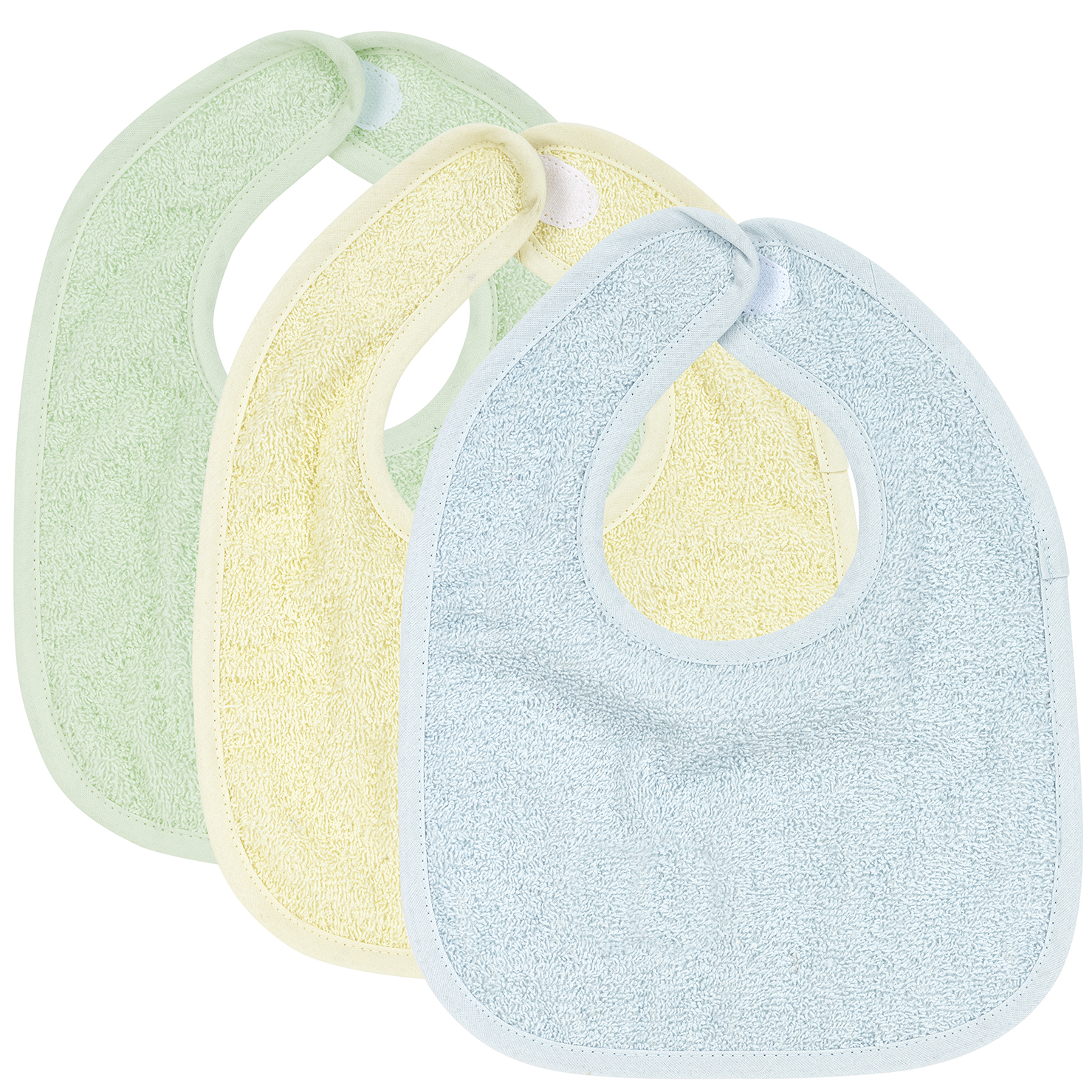 Slab 3-pack badstof Uni - soft mint/soft yellow/light blue