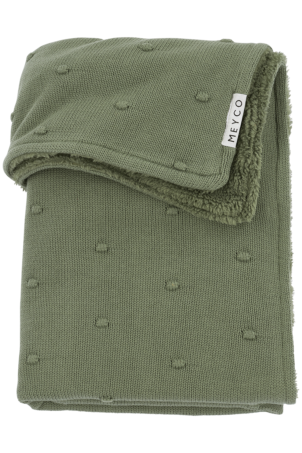 Cot Bed Blanket Mini Knots Fleece - Forest Green - 100x150cm