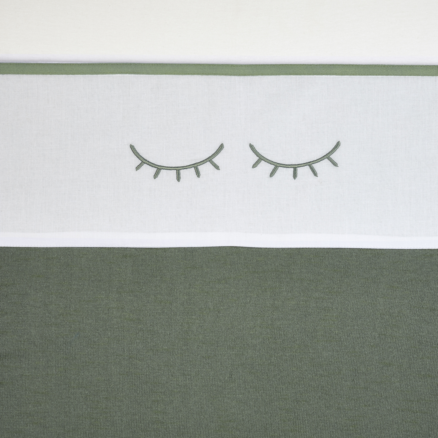 Crib sheet Sleepy Eyes - forest green - 75X100cm