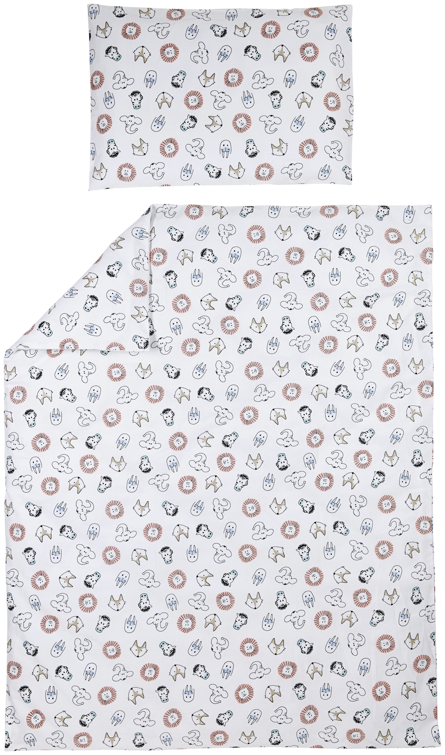 Bettwäsche + Kopfkissenbezug Kinderbett Animal - multicolour - 100x135cm