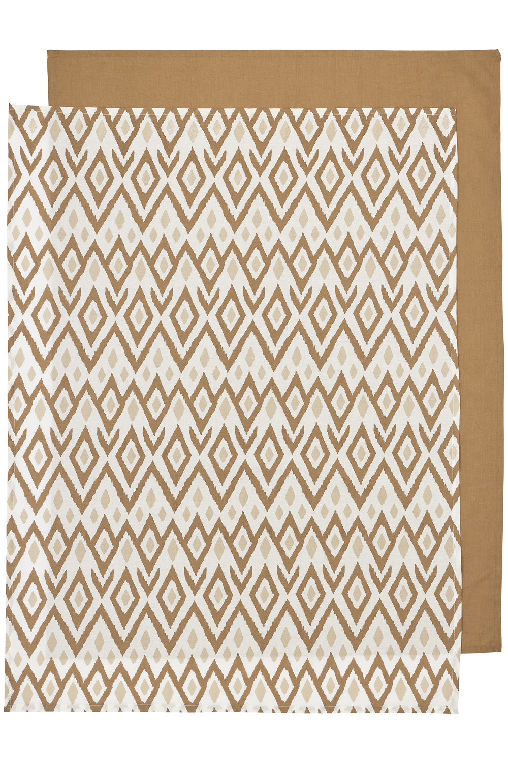 Wieglaken 2-pack Ikat - sand/toffee - 75x100cm - 0.3 TOG