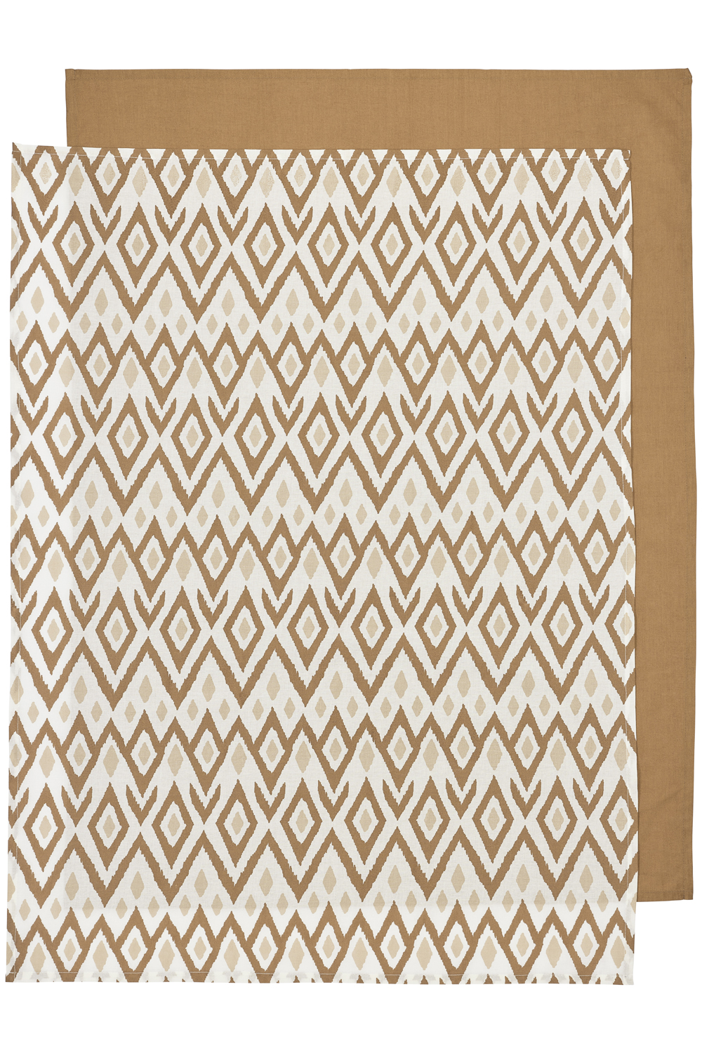 Ledikant laken 2-pack Ikat - sand/toffee - 100x150cm