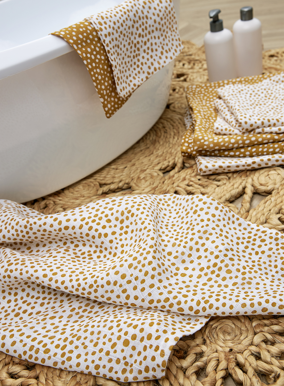 Swaddle 2-pack muslin Cheetah - honey gold - 120x120cm