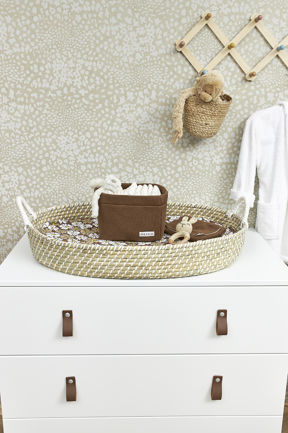 Storage Basket Small Knit Basic - Chocolate - 21x16xh16cm