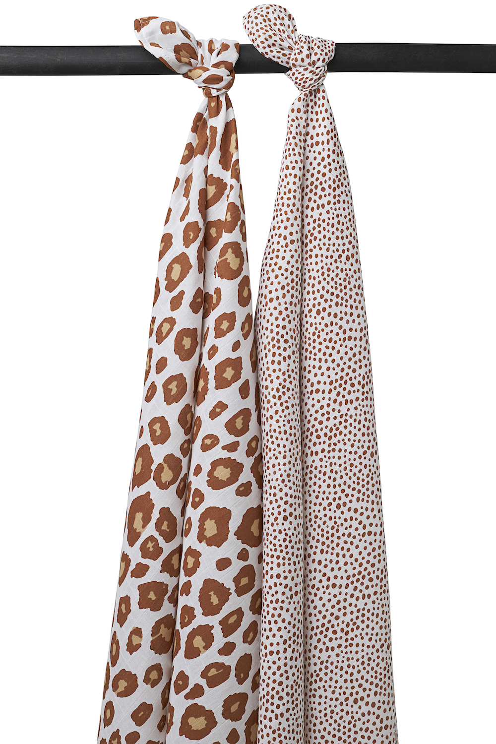 Swaddle 2-pack hydrofiel Cheetah/Panter - camel - 120x120cm