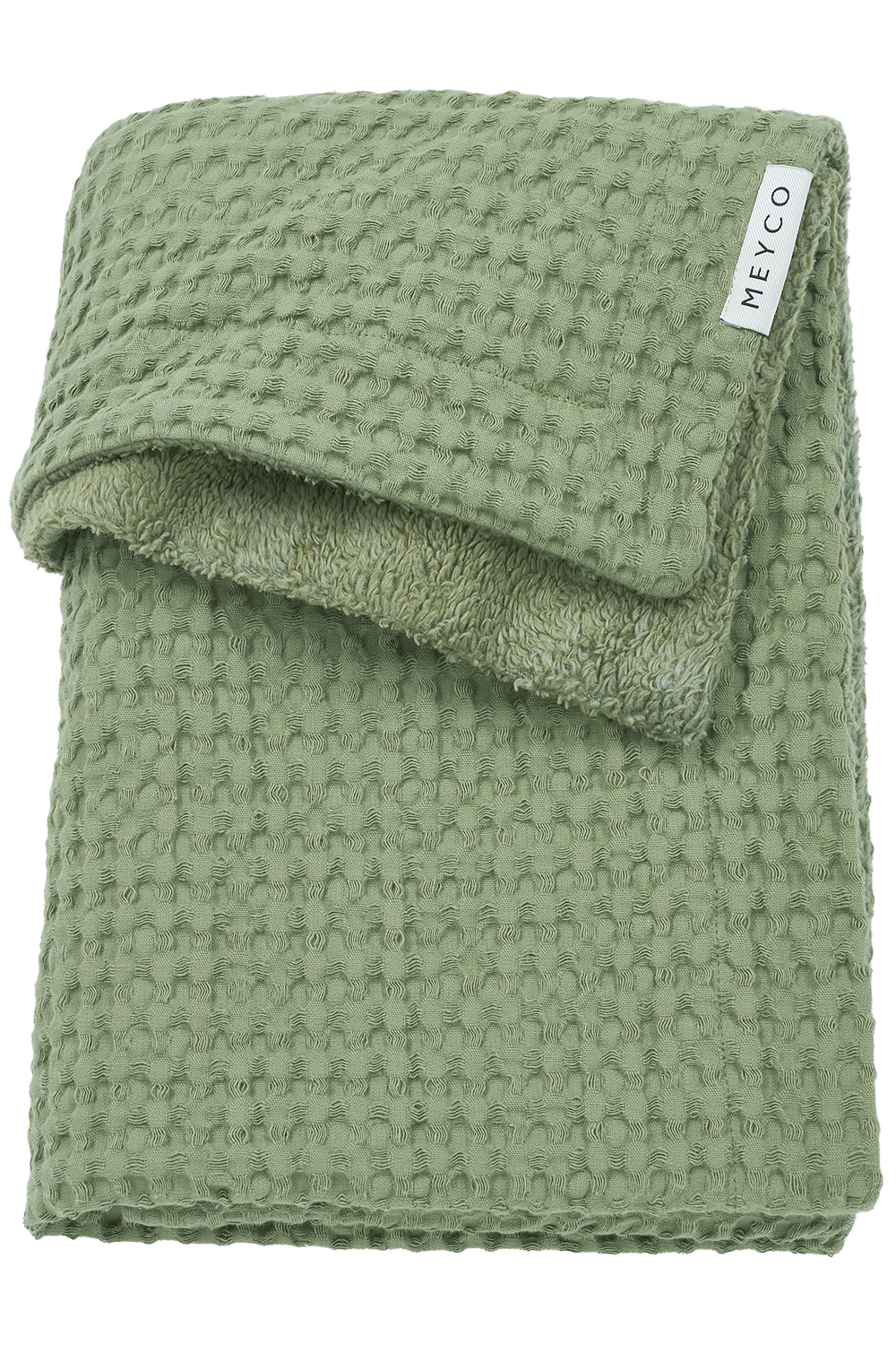 Ledikant deken Wafel Teddy - olive green - 100x150cm - 2.0 TOG
