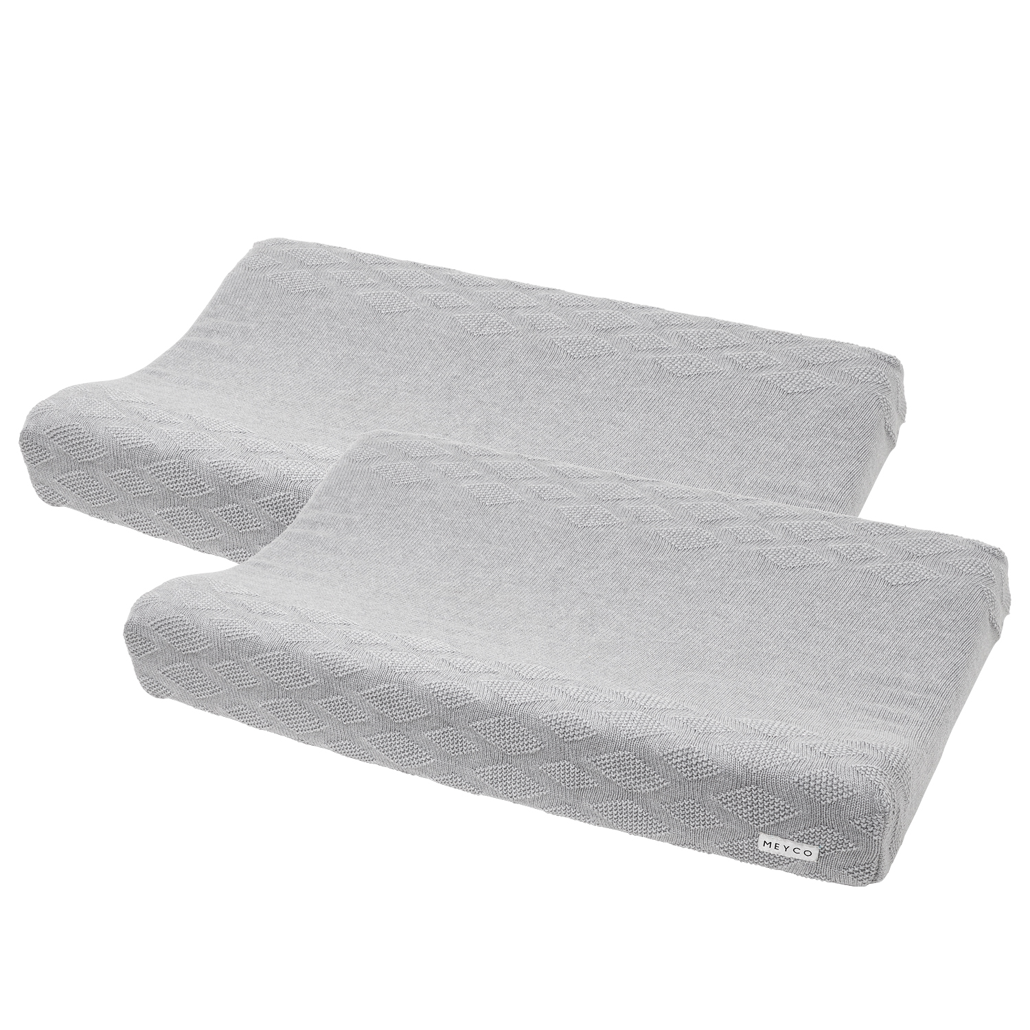 Aankleedkussenhoes 2-pack biologisch Diamond - grey melange - 50x70cm