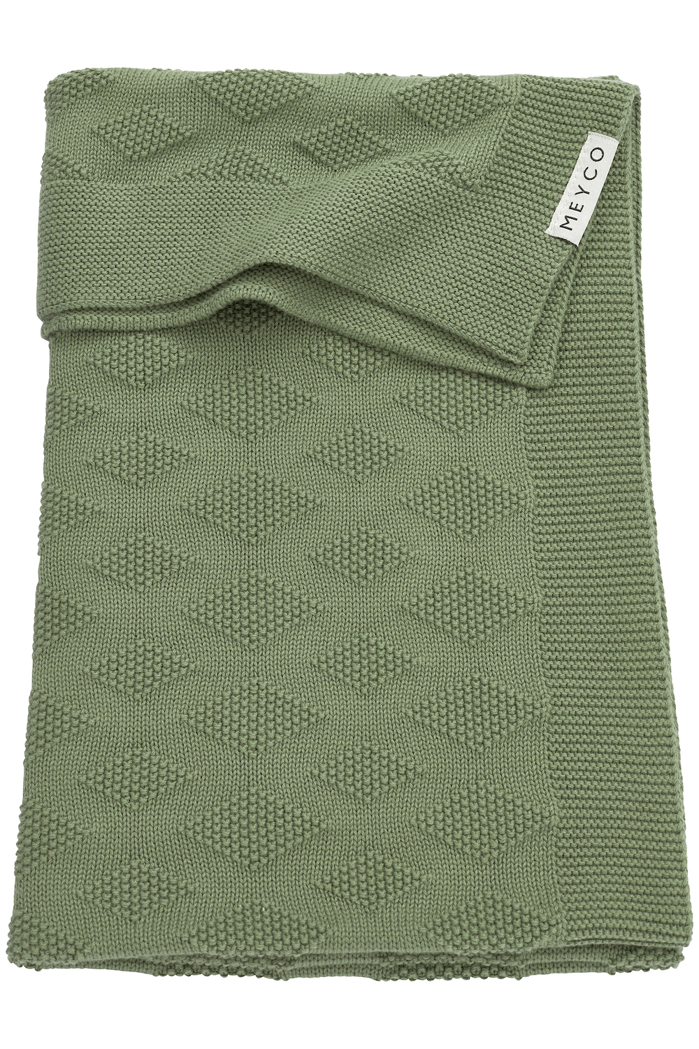 Organic Cot Bed Blanket Diamond - Forest Green - 100x150cm