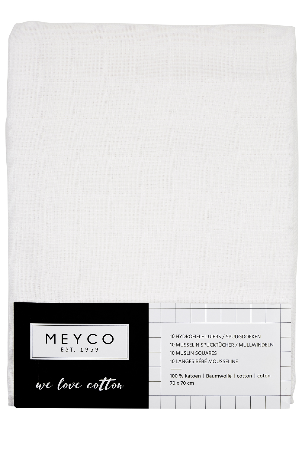 Hydrofiele doeken 10-pack Uni - white - 70x70cm