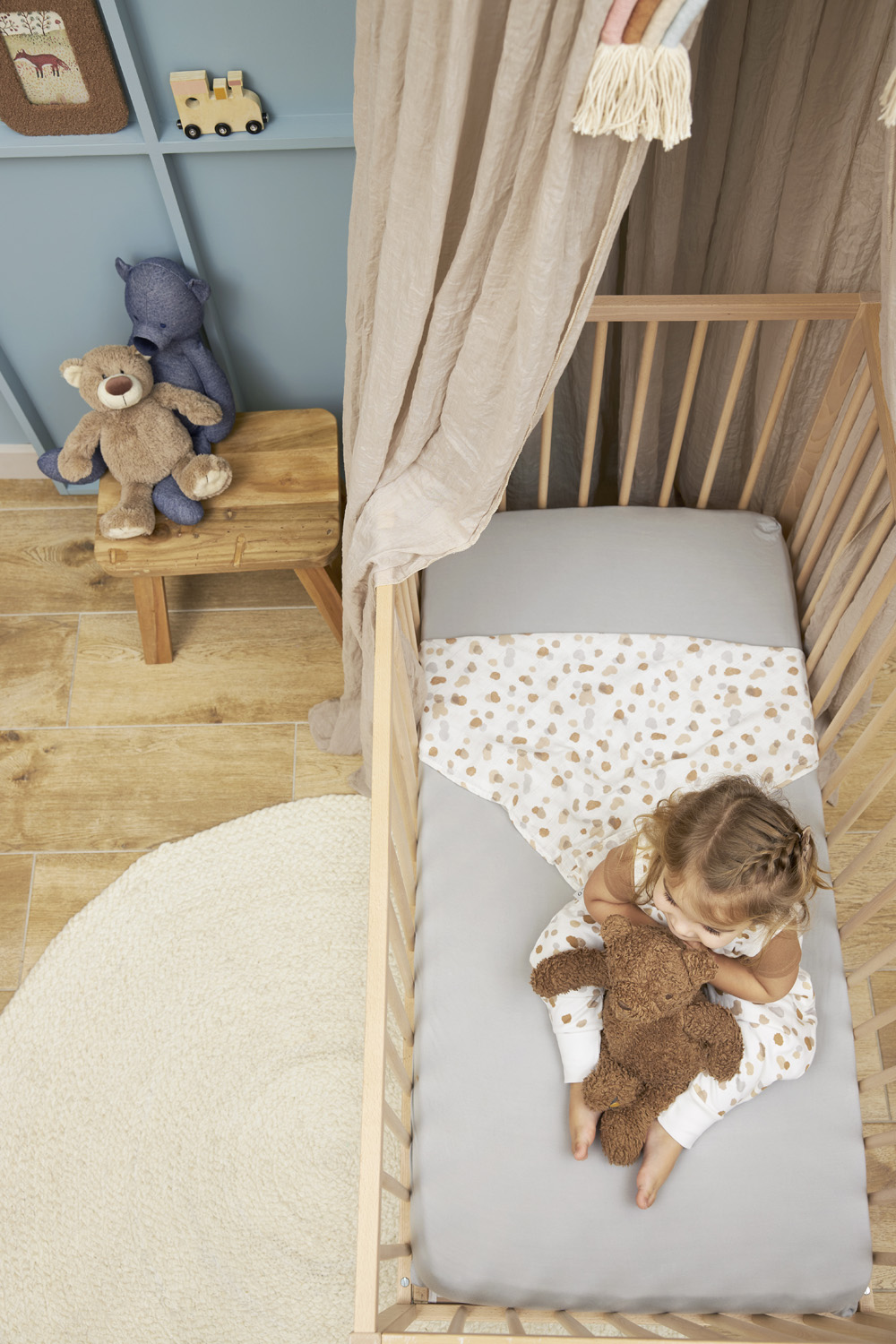 Spannbettlaken Kinderbett jersey Uni - light grey - 70x140cm