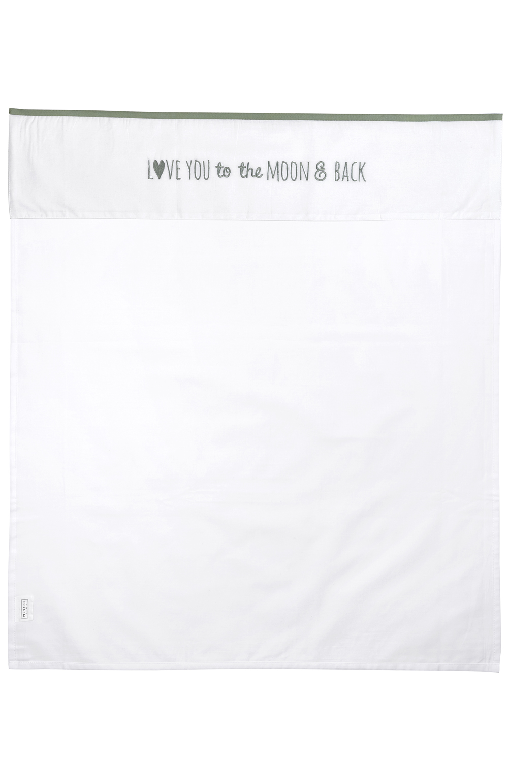 Cot bed sheet Love you to the moon & back - forest green - 100x150cm