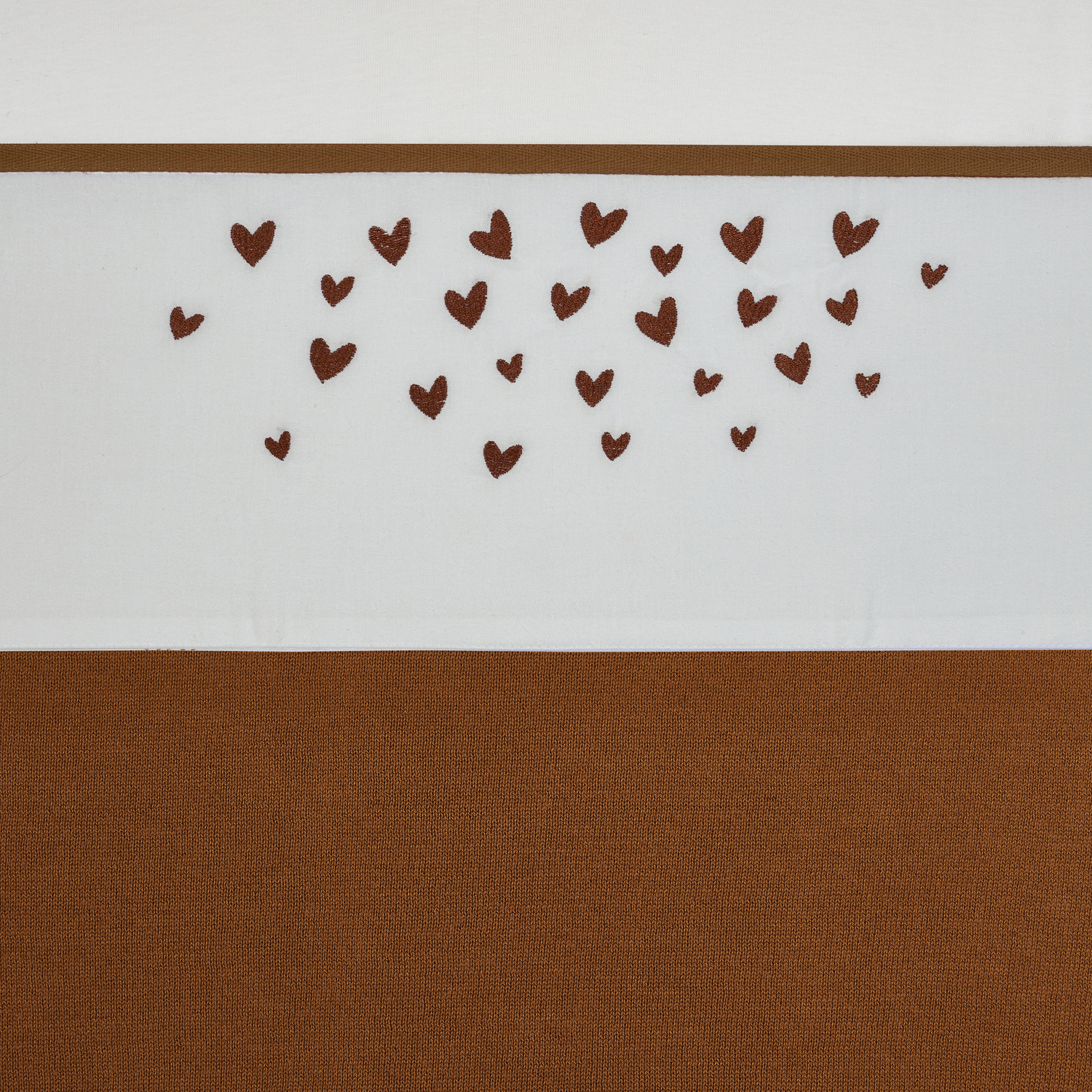 Crib sheet Hearts - camel - 75X100cm