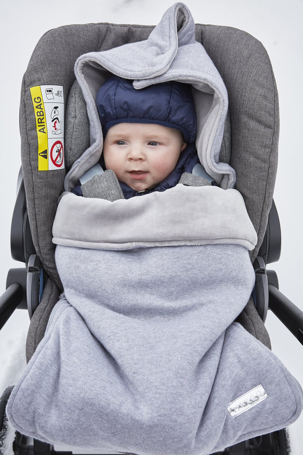Voetenzak Knit Basic - grey melange - 40x82cm