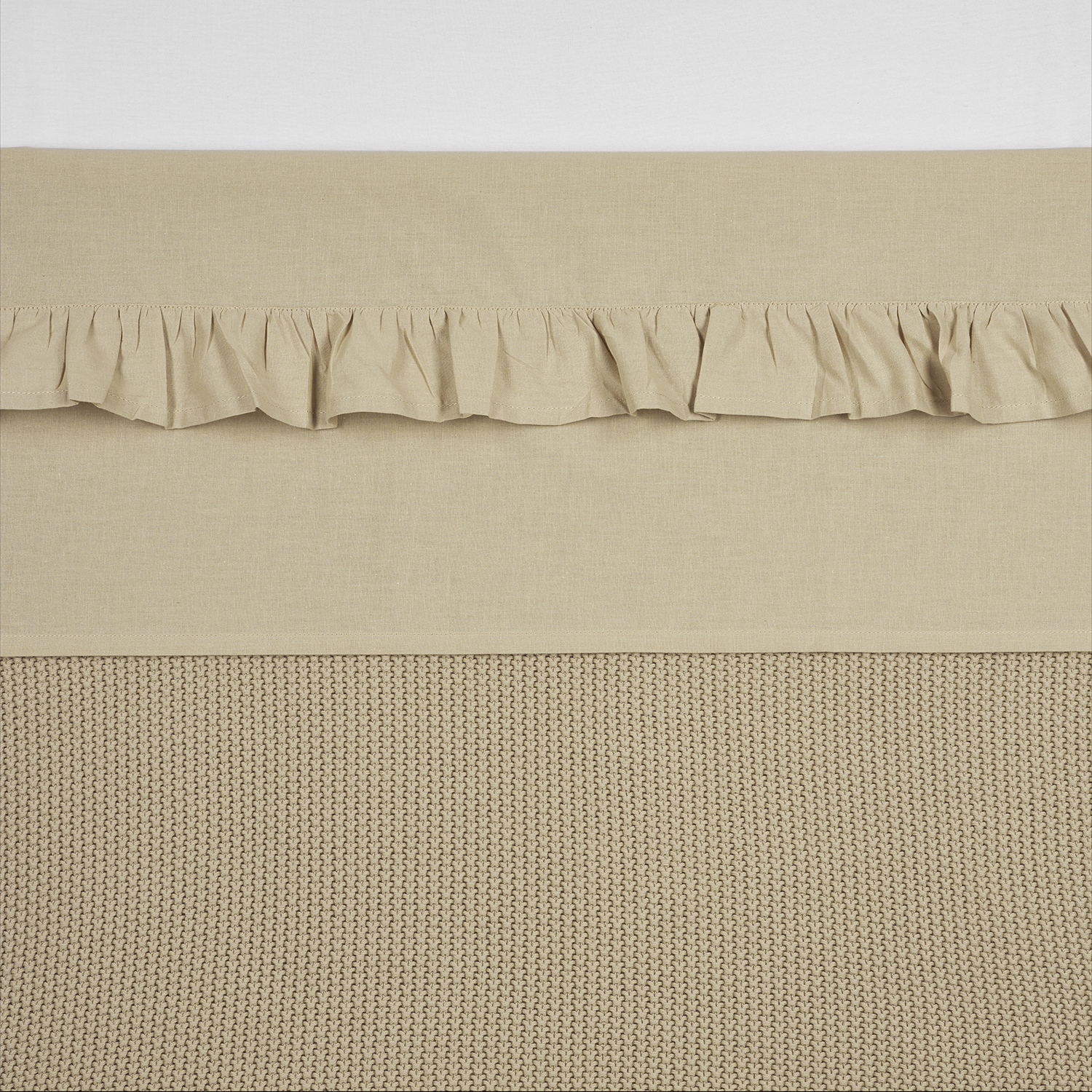 Cot Bed Sheet Ruffle - Sand - 100x150cm