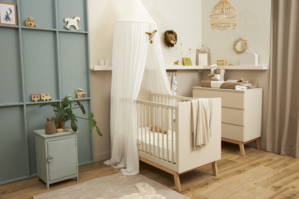 Fitted sheet cot bed jersey Uni - offwhite - 60x120cm