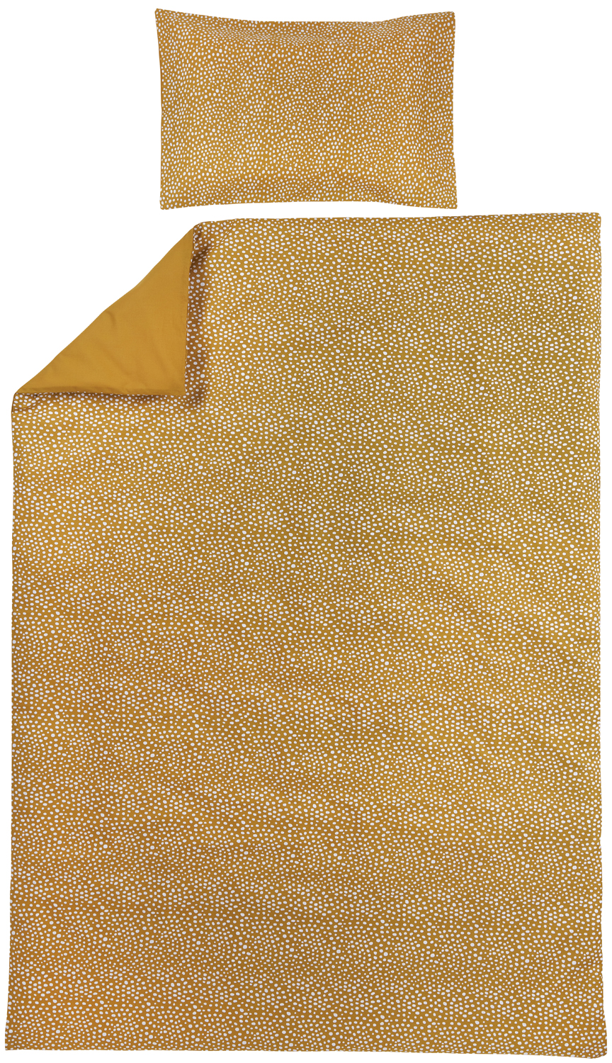 Bettwäsche 1-Pers. Cheetah/Uni - honey gold - 140x200/220cm