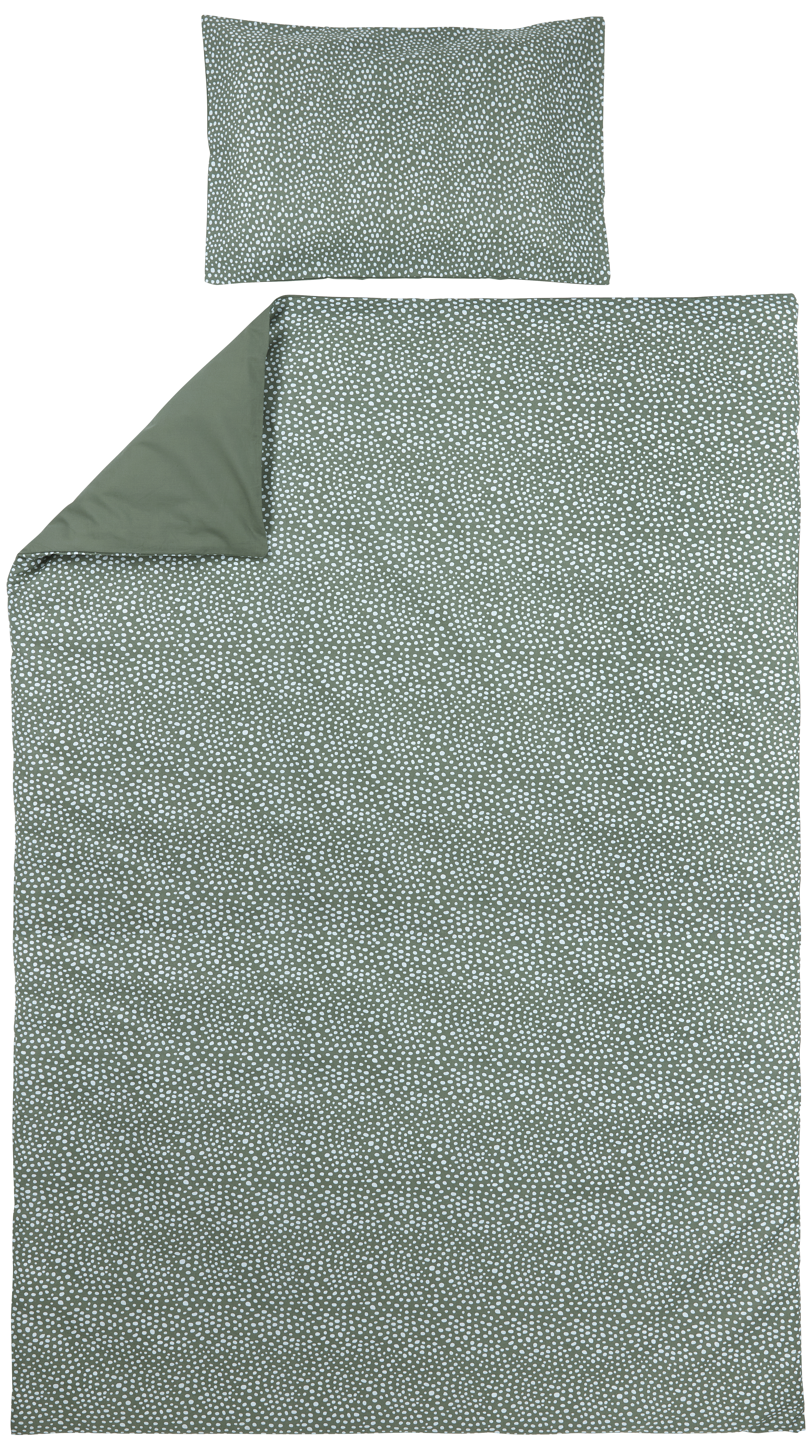 Bettwäsche 1-Pers. Cheetah/Uni - forest green - 140x200/220cm