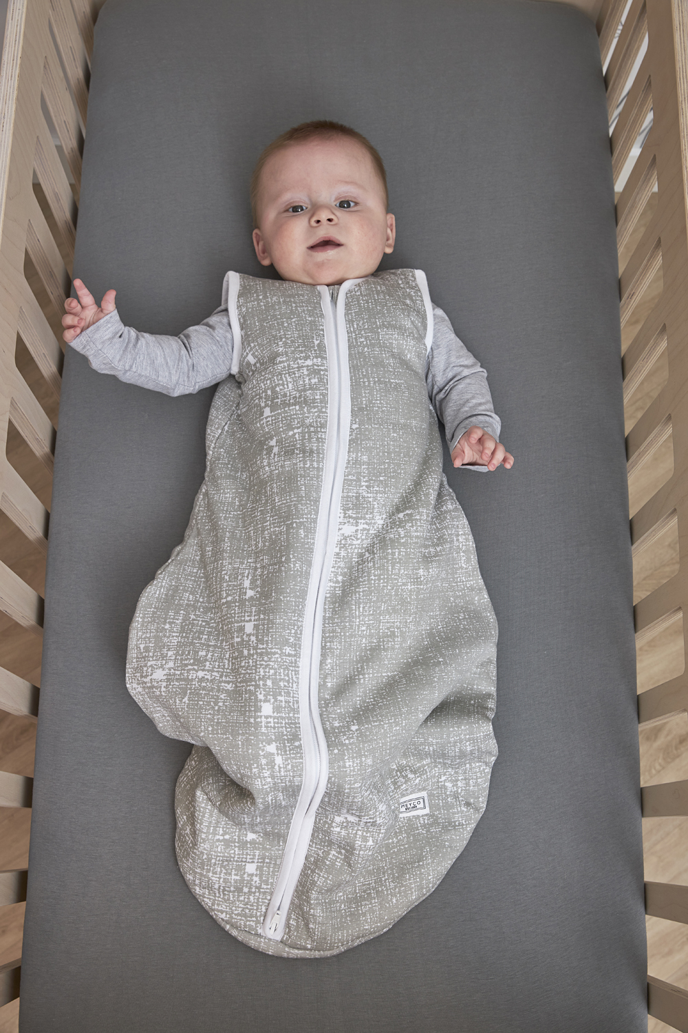 Baby slaapzak rond Fine Lines - grey - 110cm