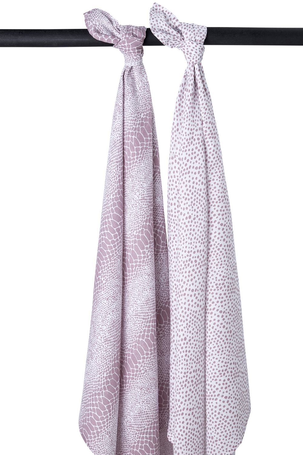 Musselin Swaddles 2-Pack Snake/Cheetah - Lilac - 120x120cm