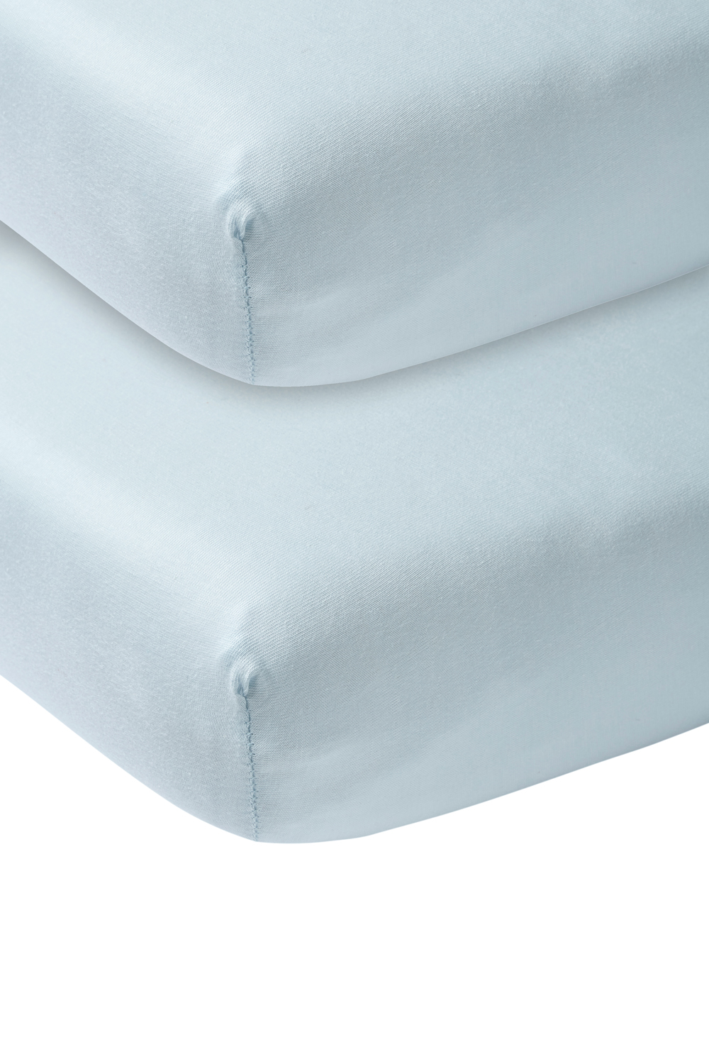 Fitted sheet cot bed 2-pack Uni - light blue - 60x120cm