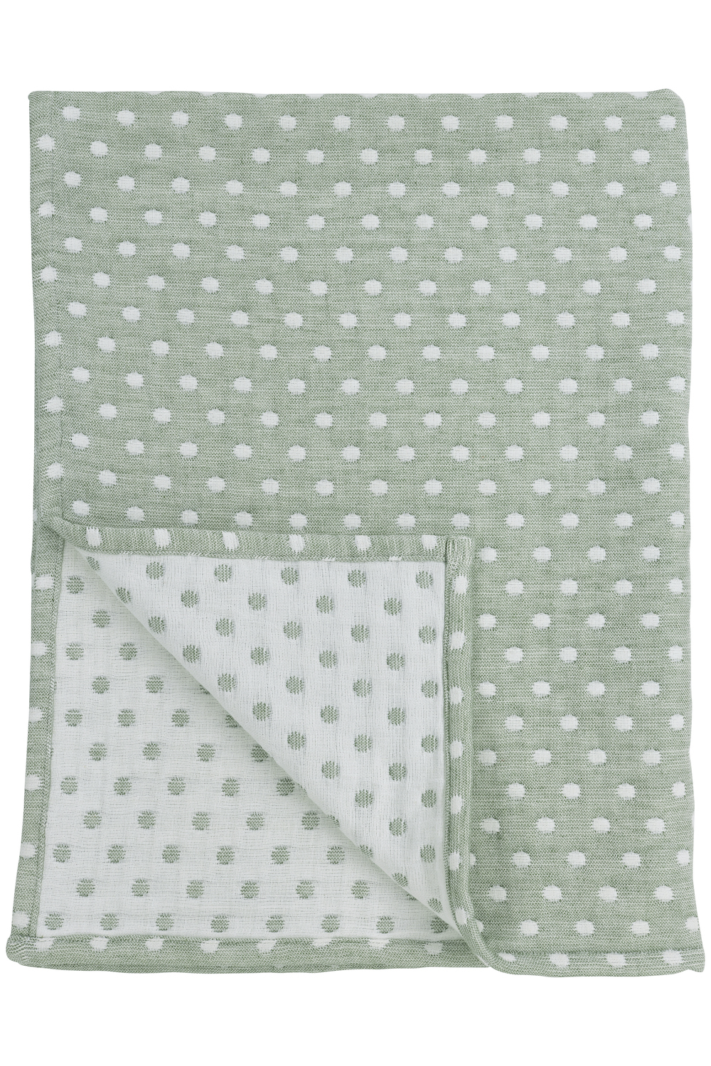 Ledikant deken Little Dots - forest green - 100x150cm