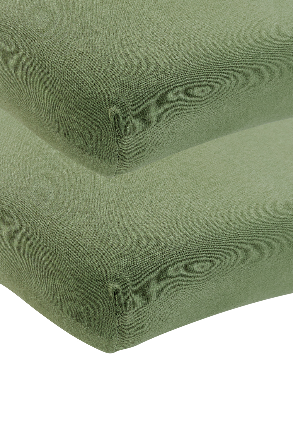 Spannbettlaken Kinderbett 2er pack jersey Uni - olive green - 70x140cm