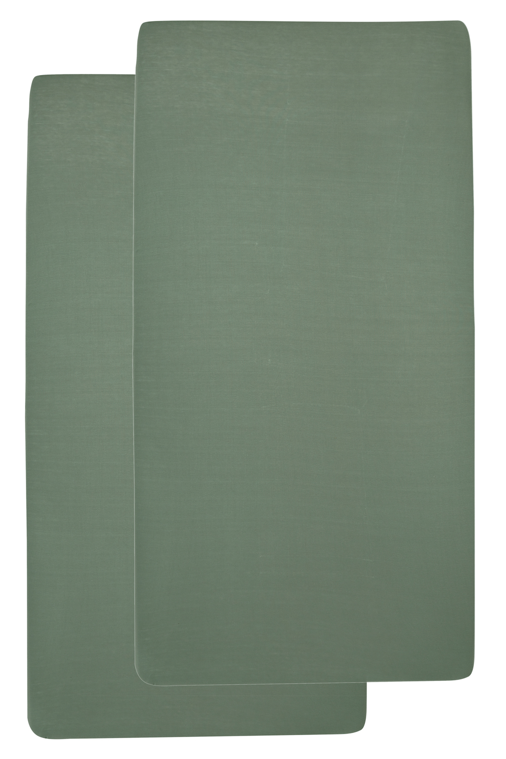 Spannbettlaken Wiege 2er pack Uni - forest green - 40x80/90cm