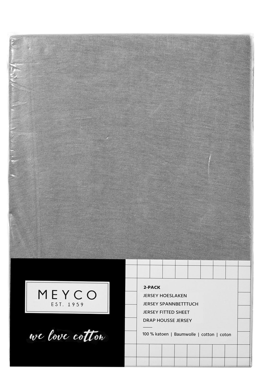 Hoeslaken co-sleeper 2-pack Uni - grey - 50x90cm