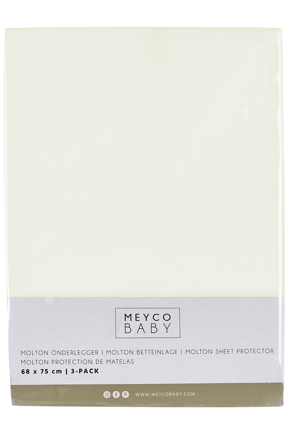 Molton sheet protector 3-pack - white - 68x75cm