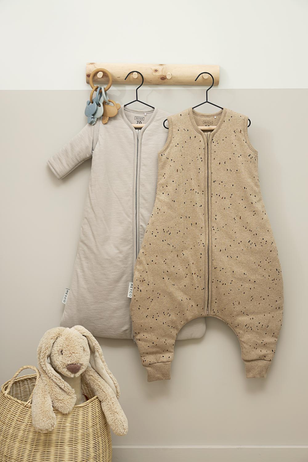 Baby winter sleep overall jumper Rib Mini Spot - toffee melange - 92cm