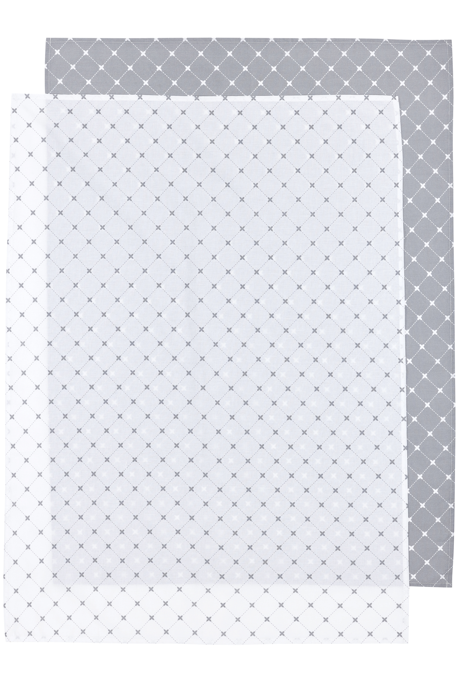 Meyco X Mrs. Keizer Cot Bed Sheet 2-pack Louis - Grey - 100x150cm