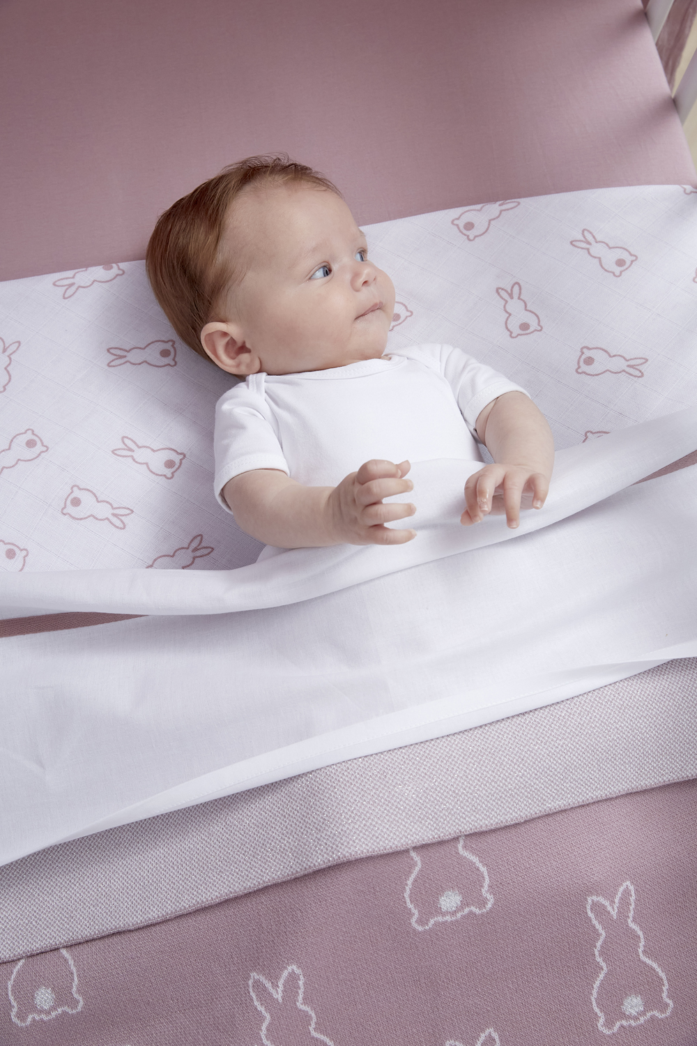 Crib bed blanket Rabbit - lilac - 75x100cm