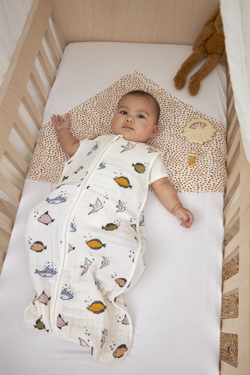 Swaddle 2-pack muslin Cheetah - honey gold - 120x120cm