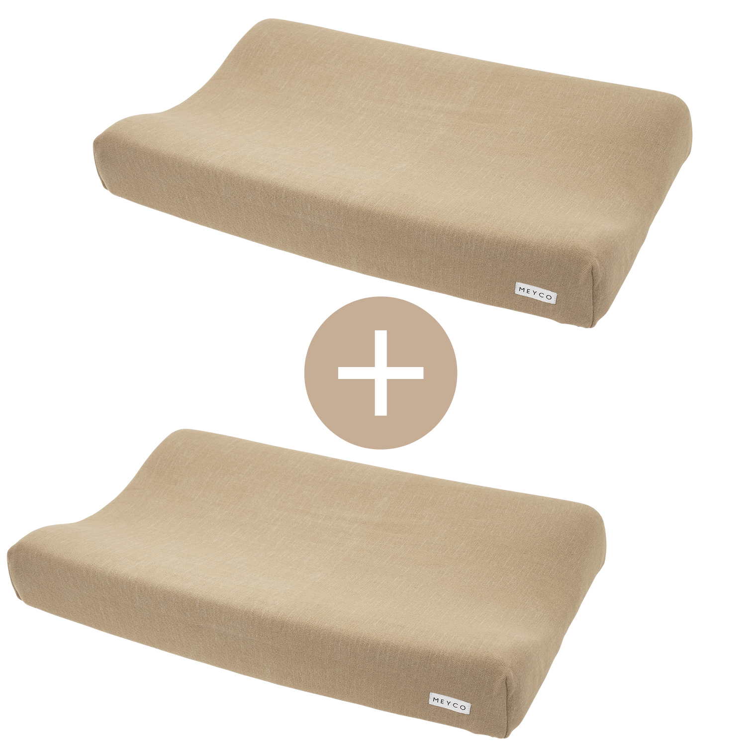Changing mat cover 2-pack Knit Basic - taupe - 50x70cm