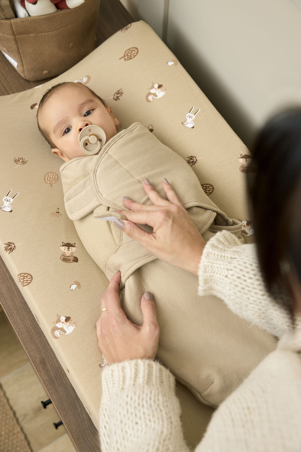 SwaddleMeyco padded Uni - sand - 0-3 Months - 2.0 TOG