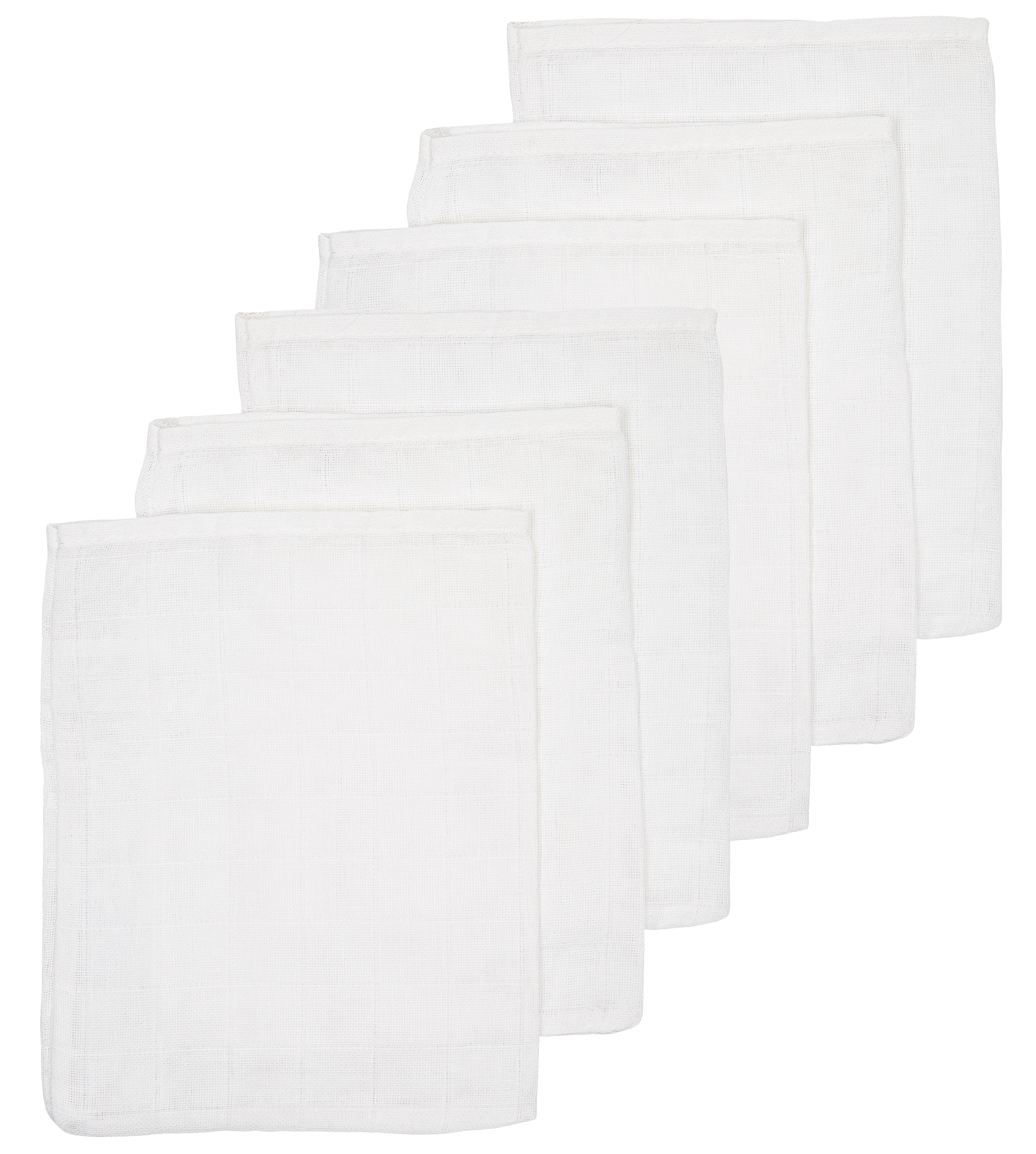 Biologische Musselin Waschhandschuhe 6-pack - Weiß - 20x17cm