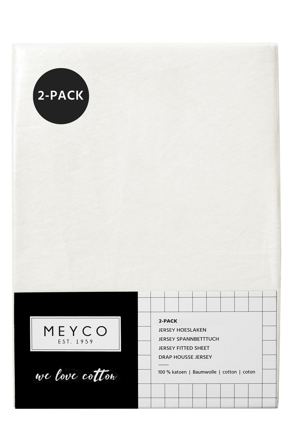 Jersey Hoeslaken 2-Pack - Offwhite - 70x140/150cm