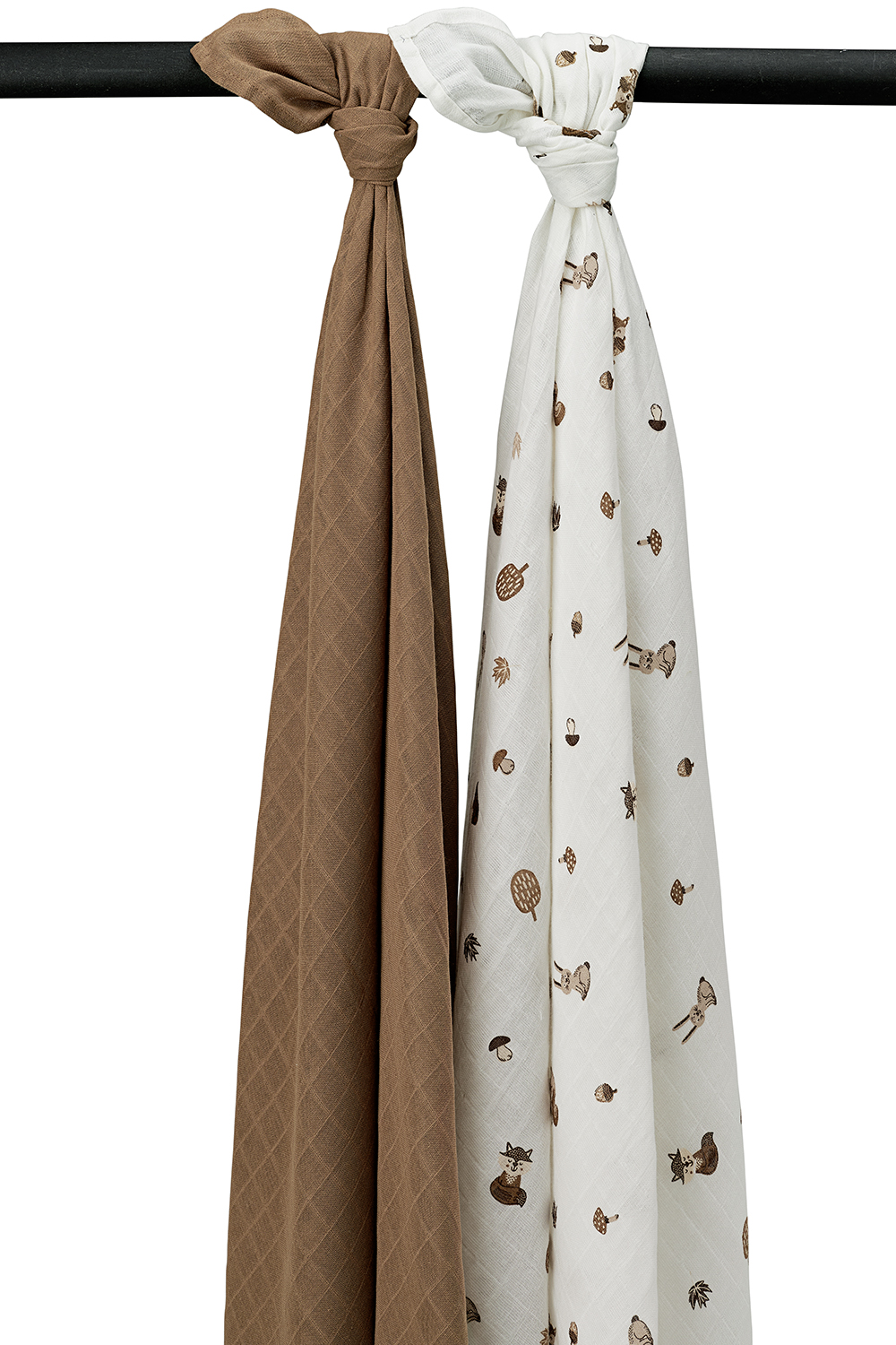 Swaddle  2er pack musselin Forest Animals - toffee - 120x120cm