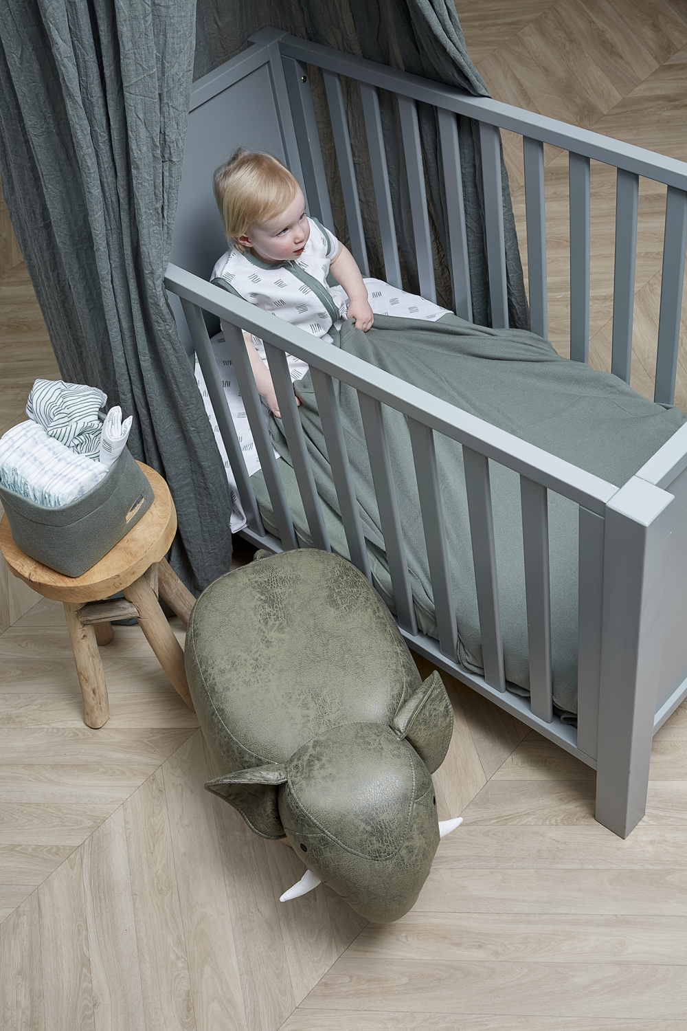 Crib bed blanket Knit Basic - forest green - 75x100cm