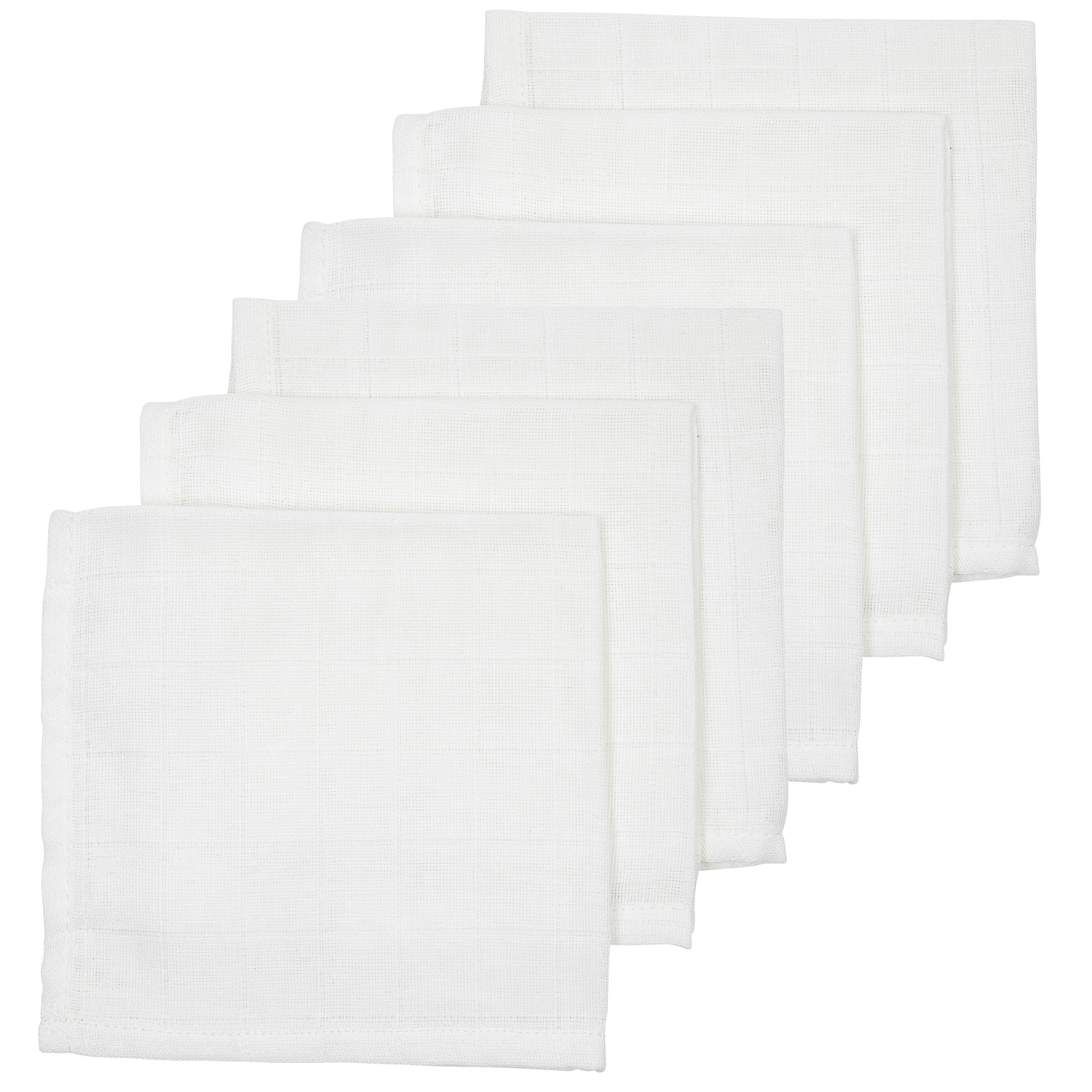 Monddoekjes 6-pack biologisch hydrofiel Uni - white - 30x30cm