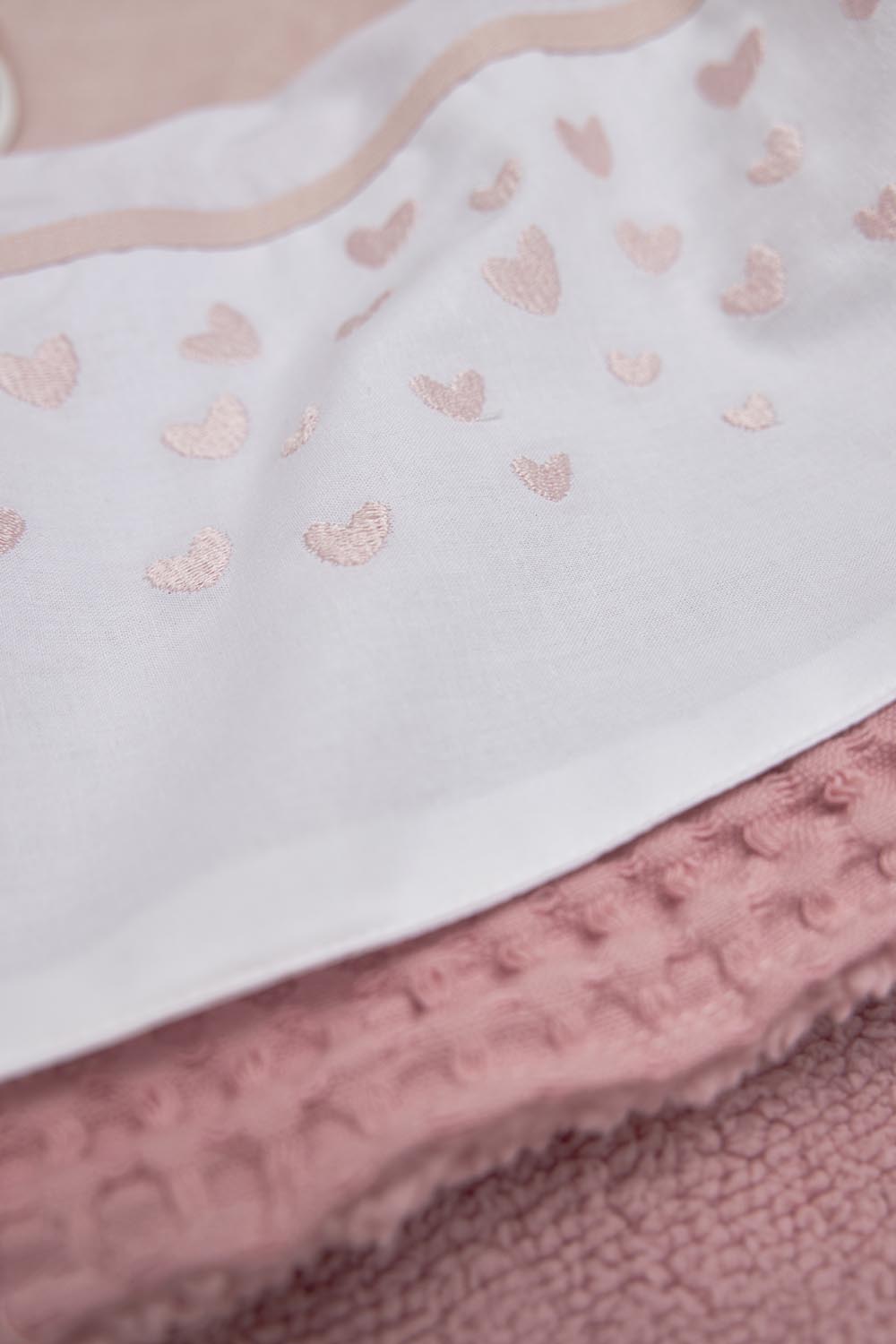 Kinderbettlaken Hearts - soft pink - 100x150cm