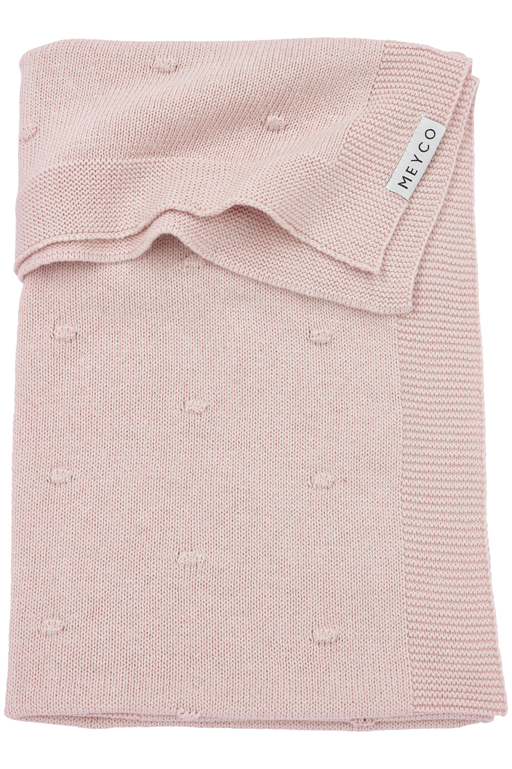 Cot Bed Blanket Mini Knots - Soft Pink - 100x150cm