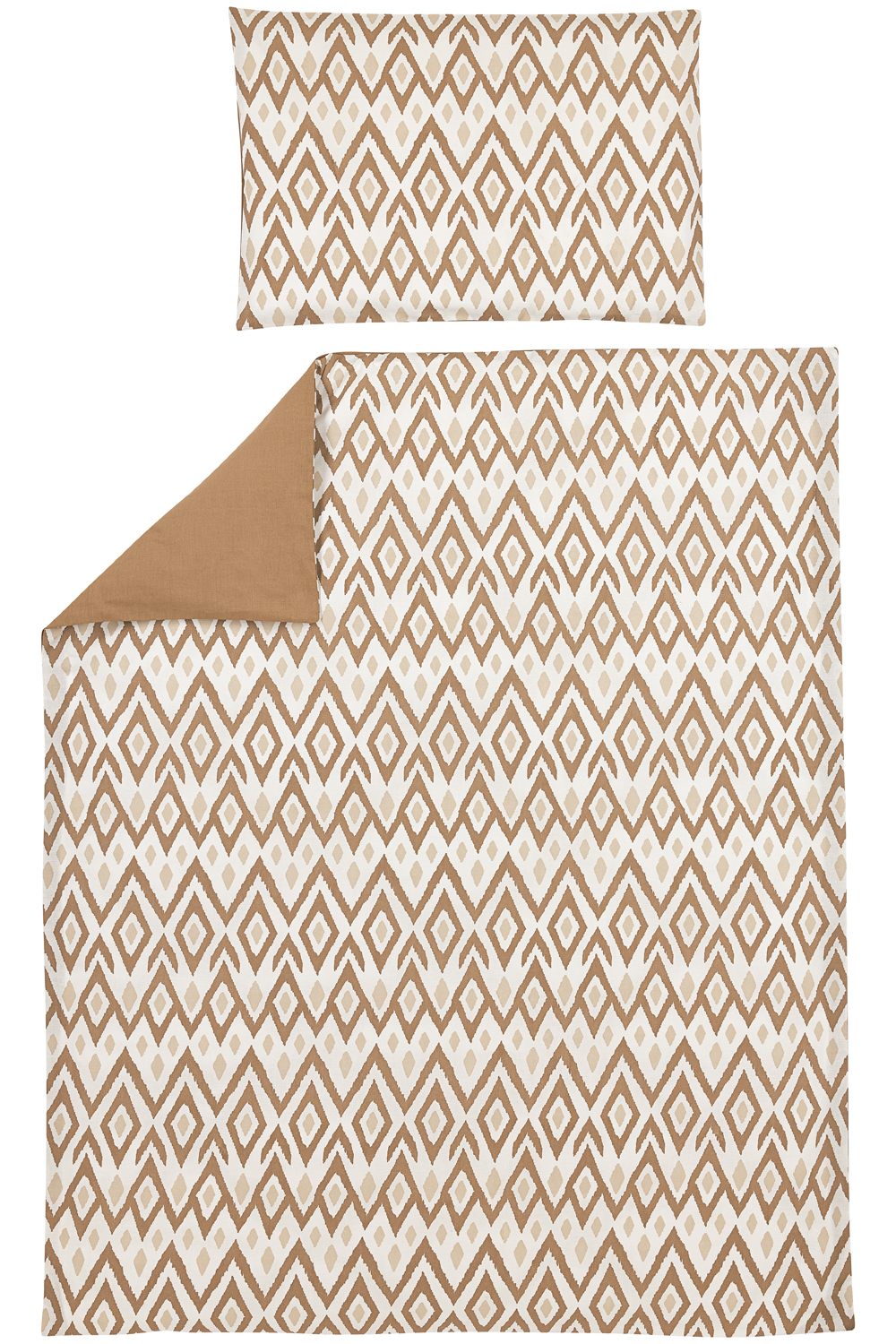 Duvet cover + pillowcase cot bed Ikat - sand/toffee - 100x135cm